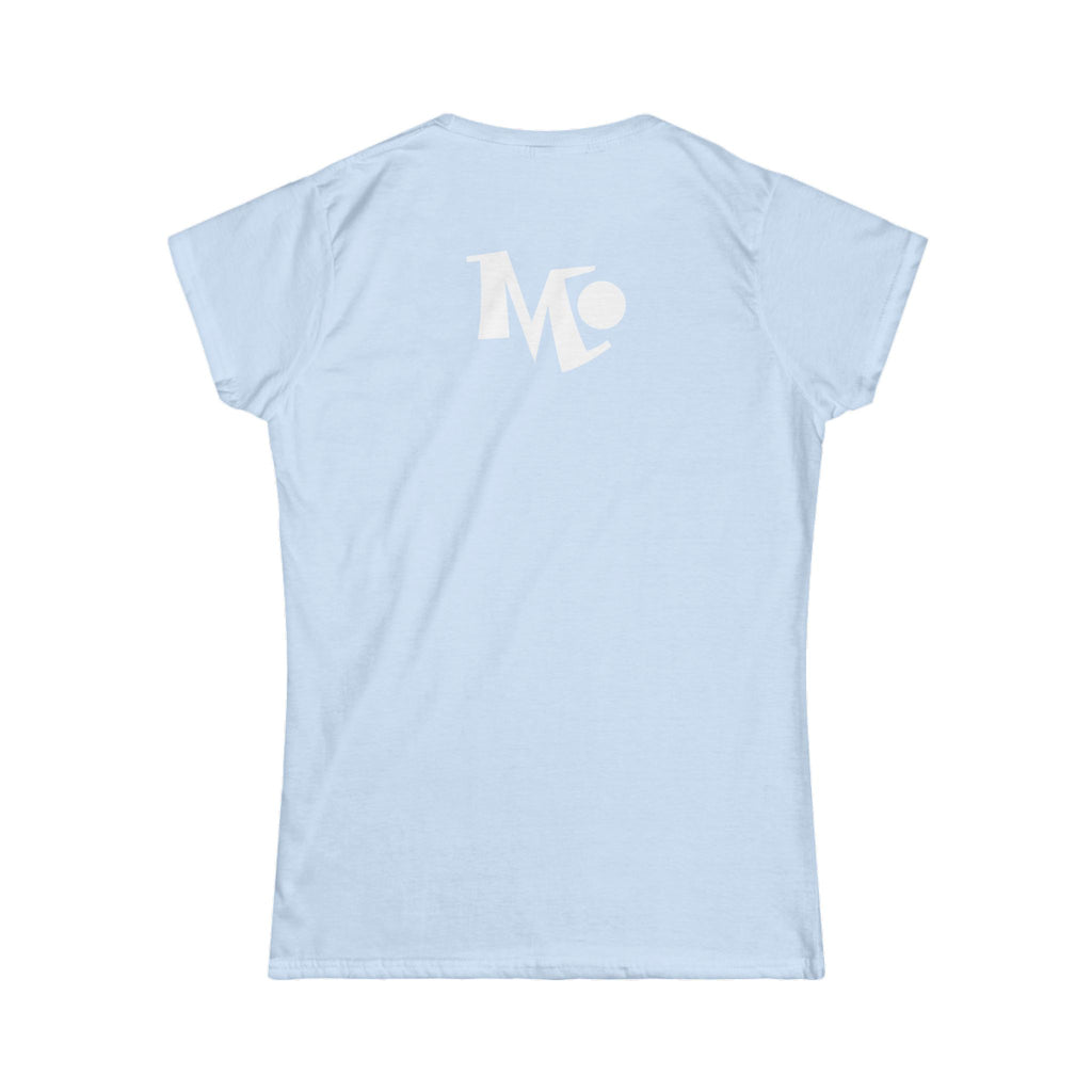 Microdahts Paint White Logo Women's Softstyle Tee - Modern Minimalist Design, Casual Wear, Daily Comfort, Gift for Her, Trendy Outfit