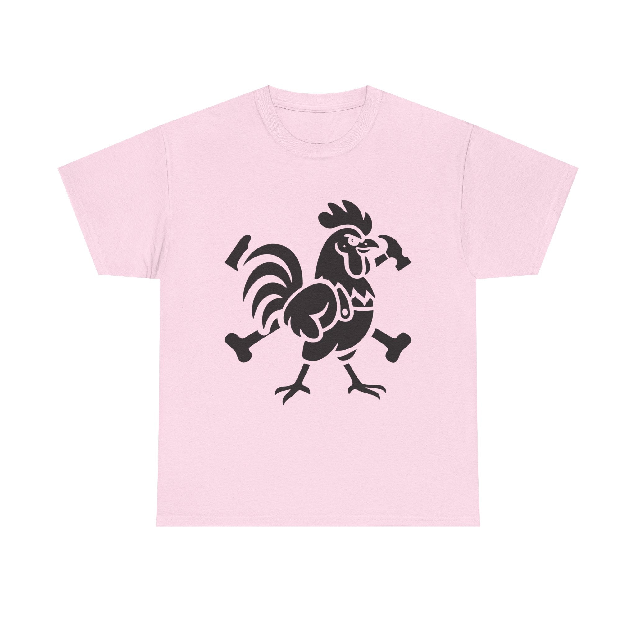 Hammered Rooster Graphic Tee, Unisex Heavy Cotton T-Shirt, Vintage Animal Print Shirt, Farmhouse Style Apparel, Casual Gift for Men and Women