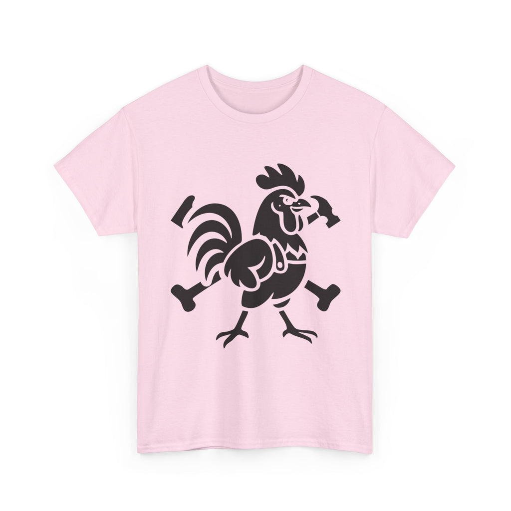 Hammered Rooster Graphic Tee, Unisex Heavy Cotton T-Shirt, Vintage Animal Print Shirt, Farmhouse Style Apparel, Casual Gift for Men and Women