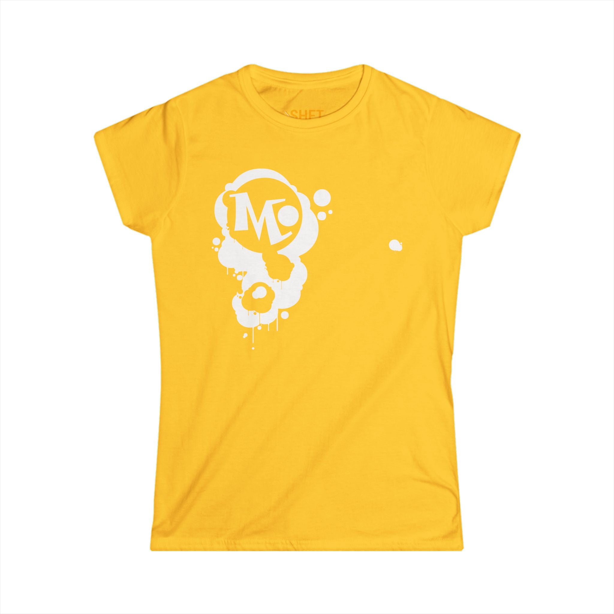 Microdahts Paint White Logo Women's Softstyle Tee - Modern Minimalist Design, Casual Wear, Daily Comfort, Gift for Her, Trendy Outfit