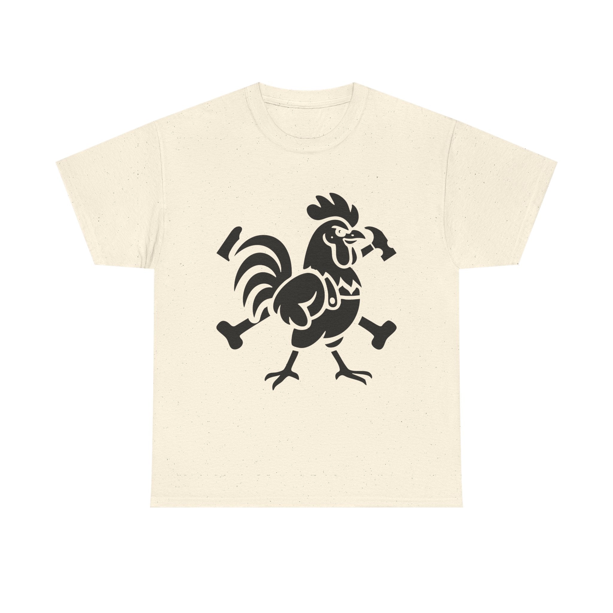 Hammered Rooster Graphic Tee, Unisex Heavy Cotton T-Shirt, Vintage Animal Print Shirt, Farmhouse Style Apparel, Casual Gift for Men and Women
