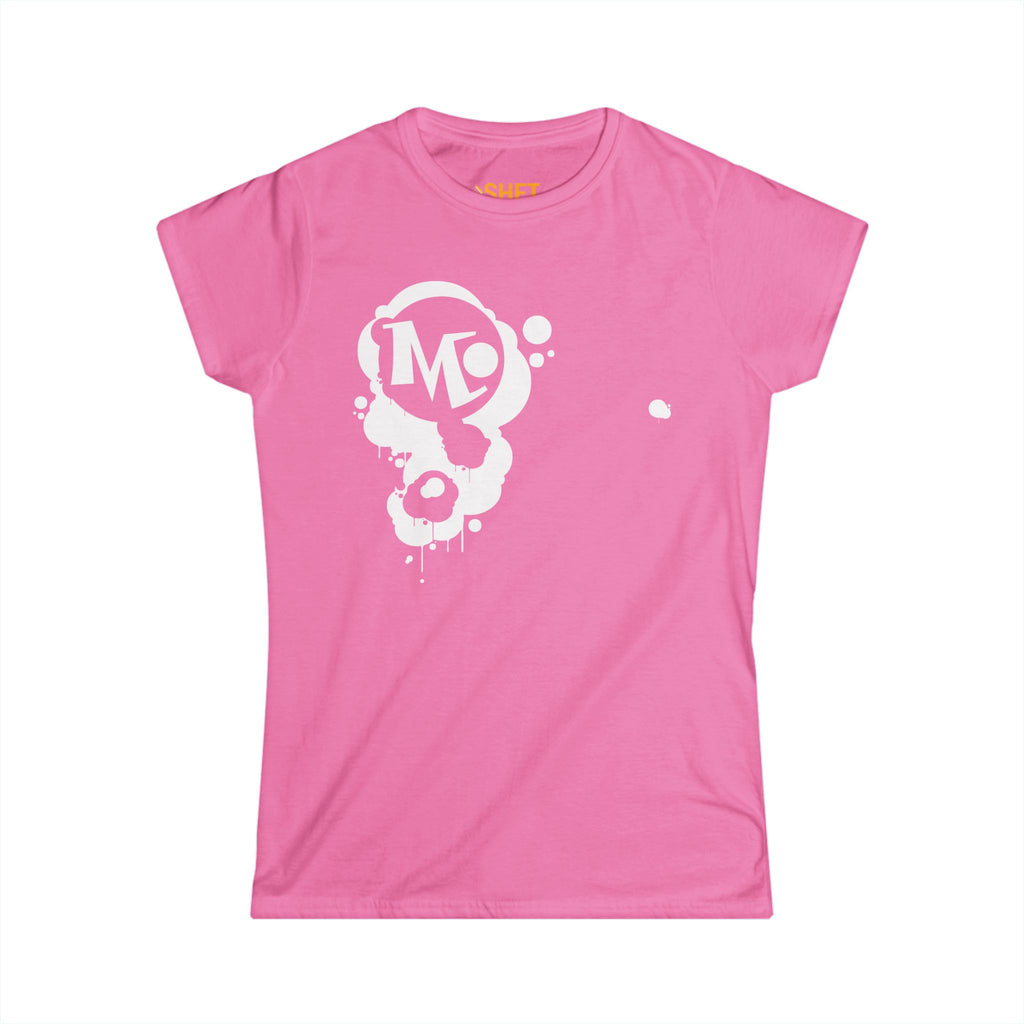 Microdahts Paint White Logo Women's Softstyle Tee - Modern Minimalist Design, Casual Wear, Daily Comfort, Gift for Her, Trendy Outfit