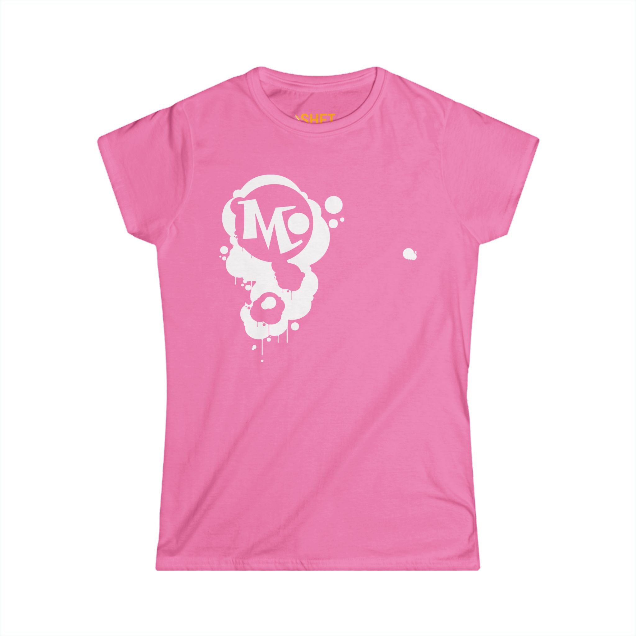 Microdahts Paint White Logo Women's Softstyle Tee - Modern Minimalist Design, Casual Wear, Daily Comfort, Gift for Her, Trendy Outfit