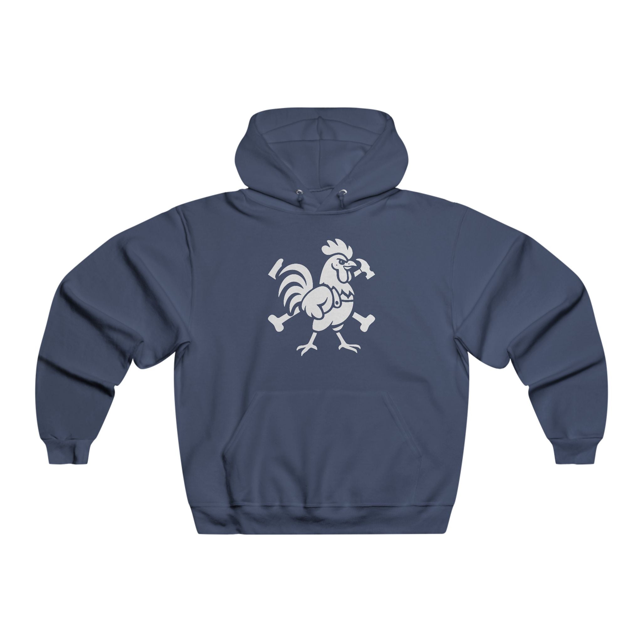 Hammered Rooster Hooded Sweatshirt, Casual Wear, Gift for Men, Farmhouse Style, Perfect for Any Occasion