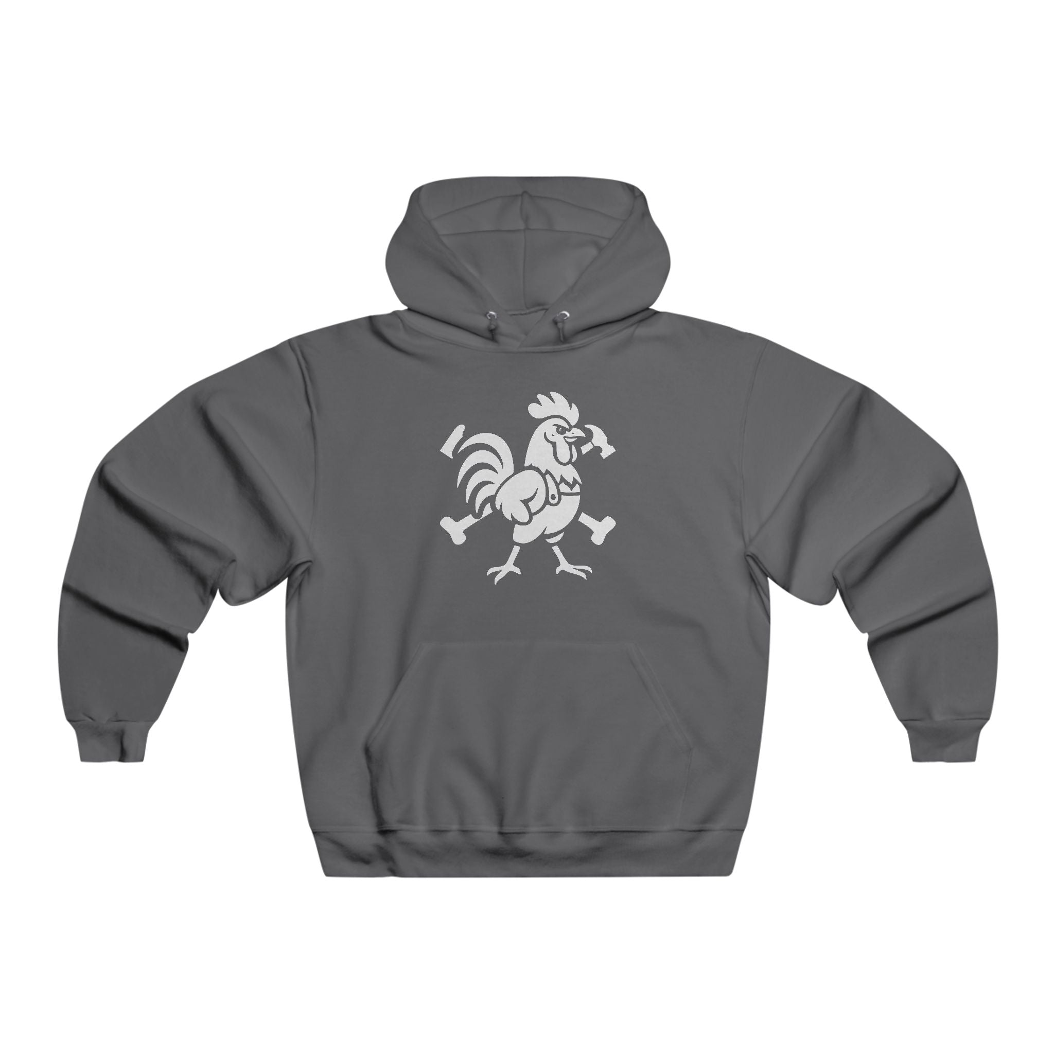 Hammered Rooster Hooded Sweatshirt, Casual Wear, Gift for Men, Farmhouse Style, Perfect for Any Occasion