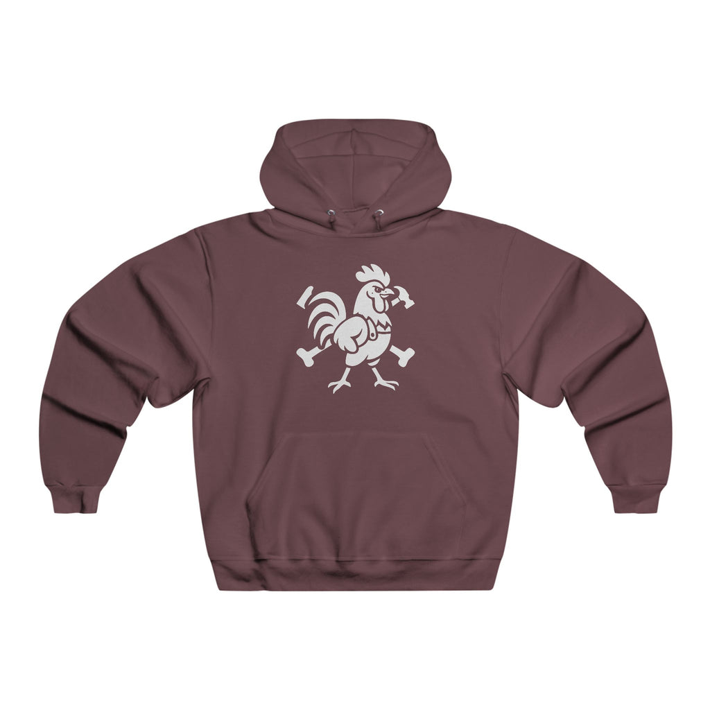 Hammered Rooster Hooded Sweatshirt, Casual Wear, Gift for Men, Farmhouse Style, Perfect for Any Occasion