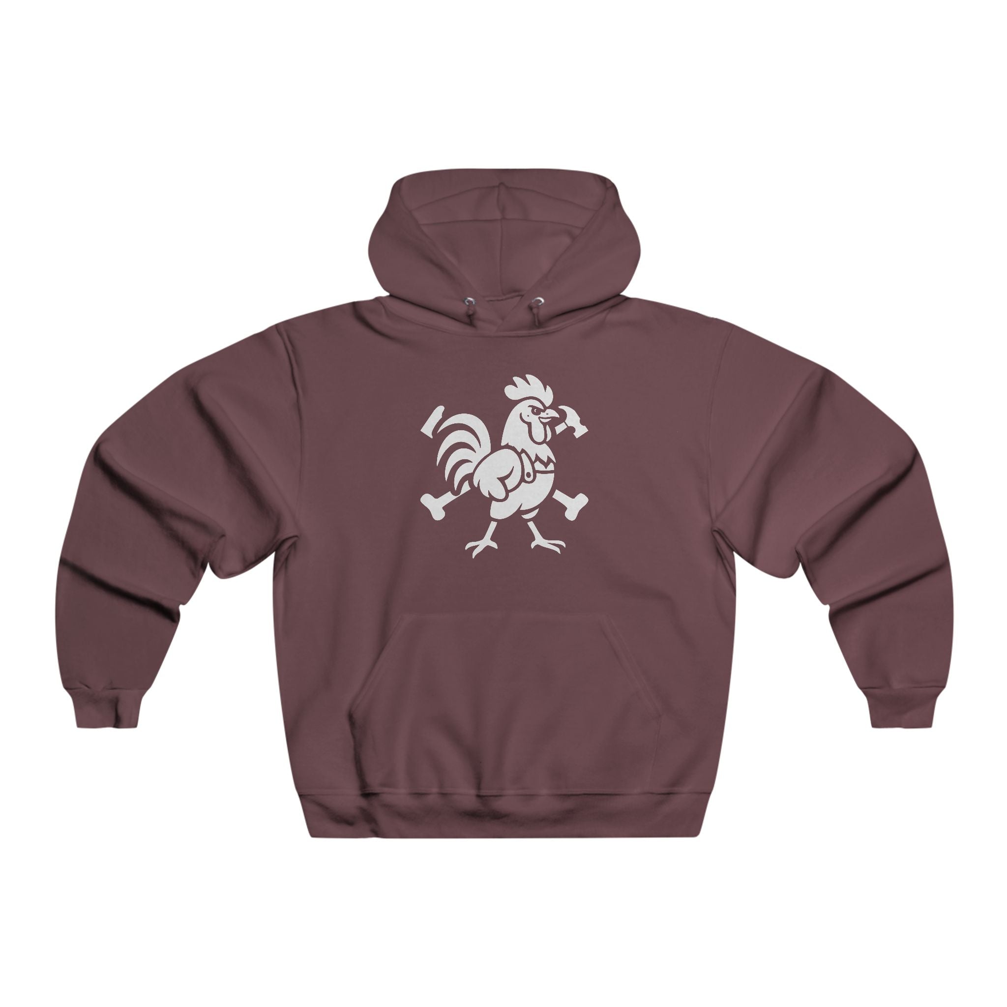Hammered Rooster Hooded Sweatshirt, Casual Wear, Gift for Men, Farmhouse Style, Perfect for Any Occasion
