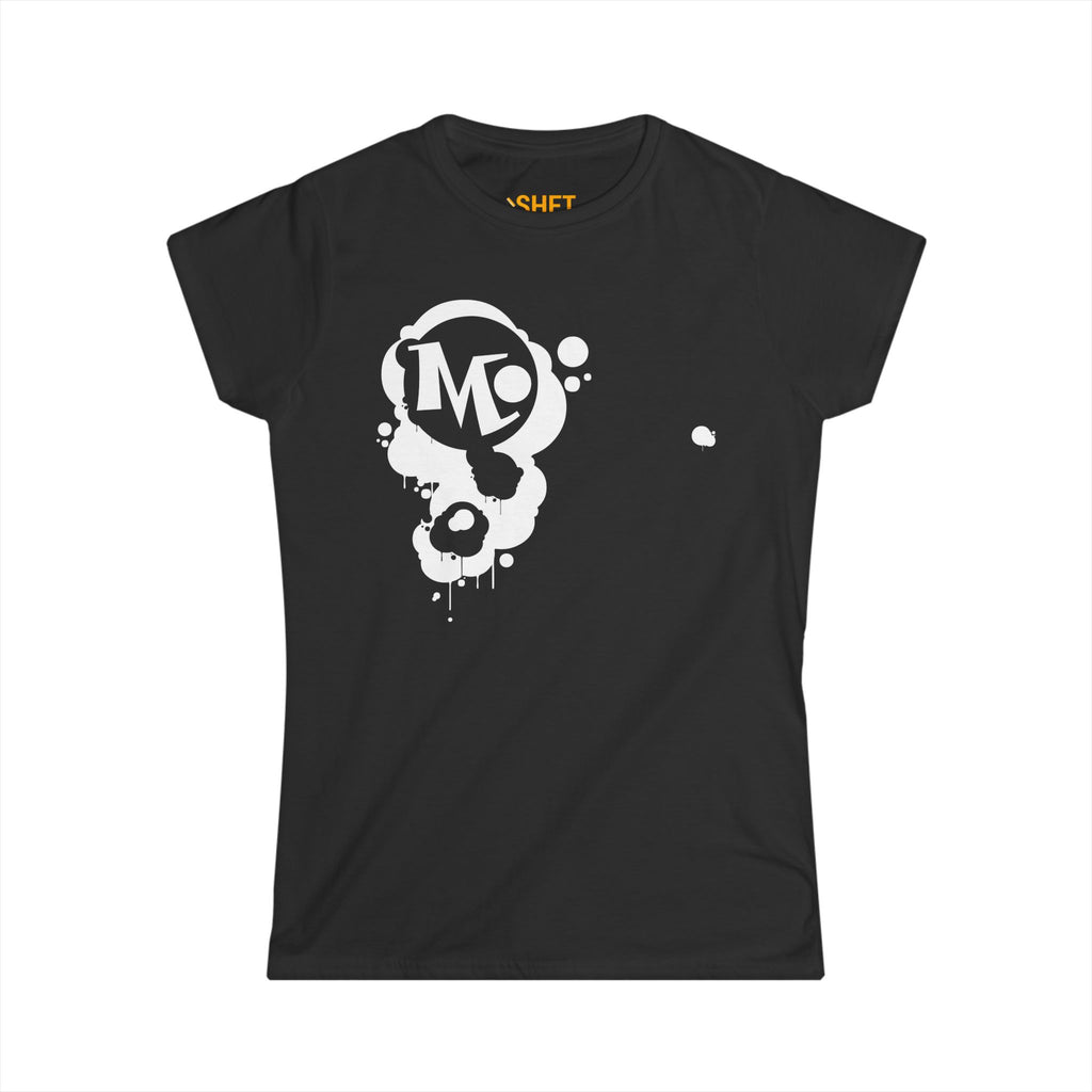 Microdahts Paint White Logo Women's Softstyle Tee - Modern Minimalist Design, Casual Wear, Daily Comfort, Gift for Her, Trendy Outfit