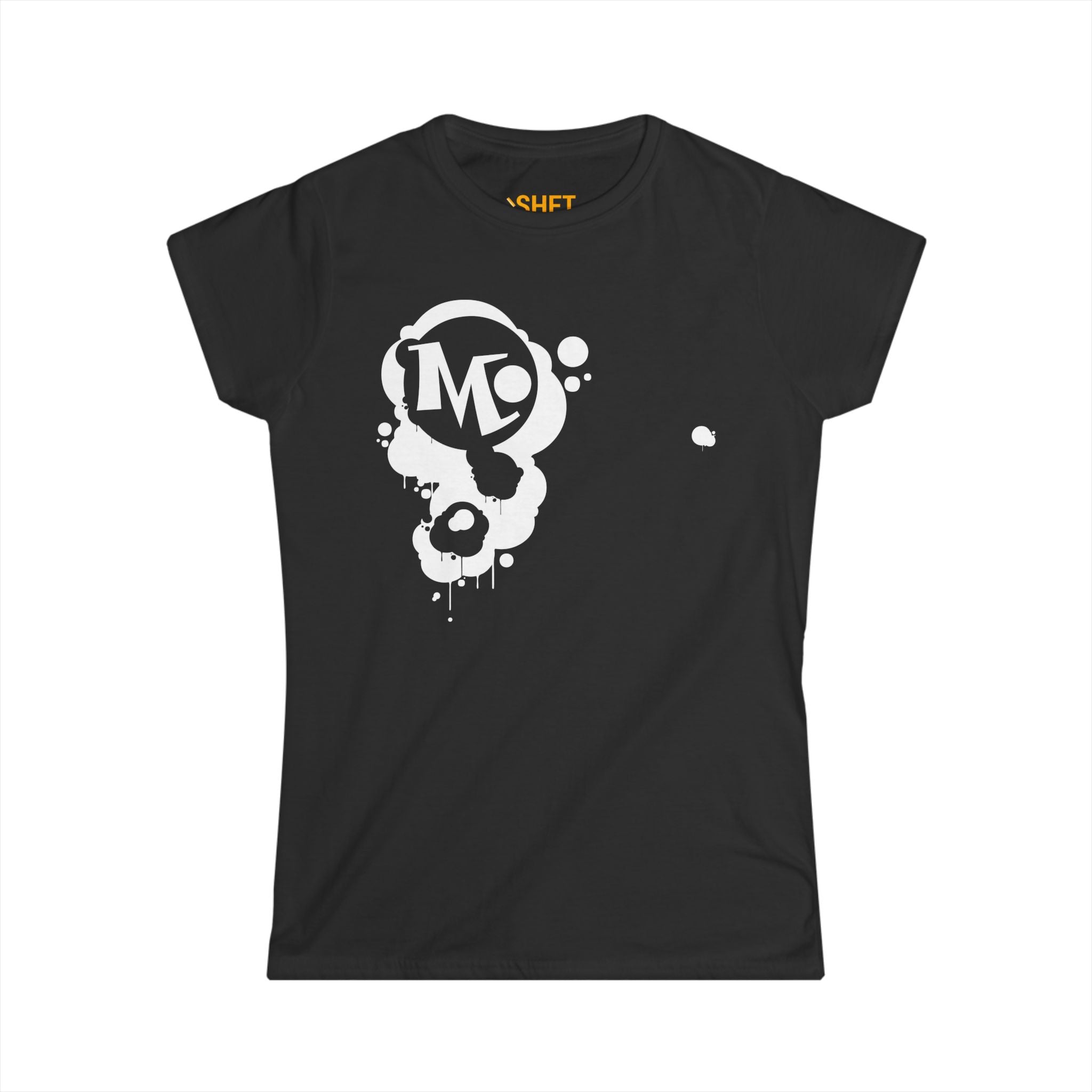 Microdahts Paint White Logo Women's Softstyle Tee - Modern Minimalist Design, Casual Wear, Daily Comfort, Gift for Her, Trendy Outfit