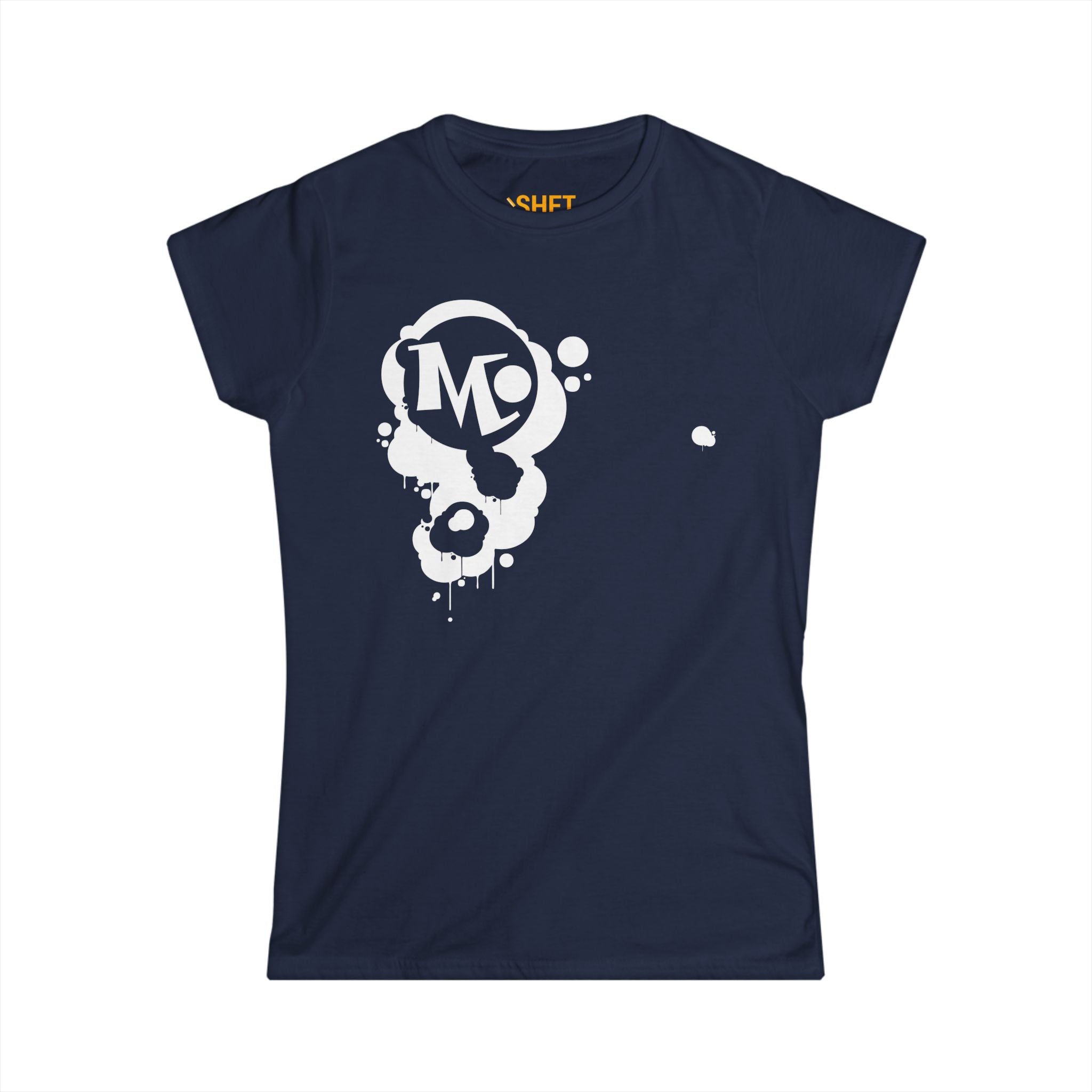 Microdahts Paint White Logo Women's Softstyle Tee - Modern Minimalist Design, Casual Wear, Daily Comfort, Gift for Her, Trendy Outfit