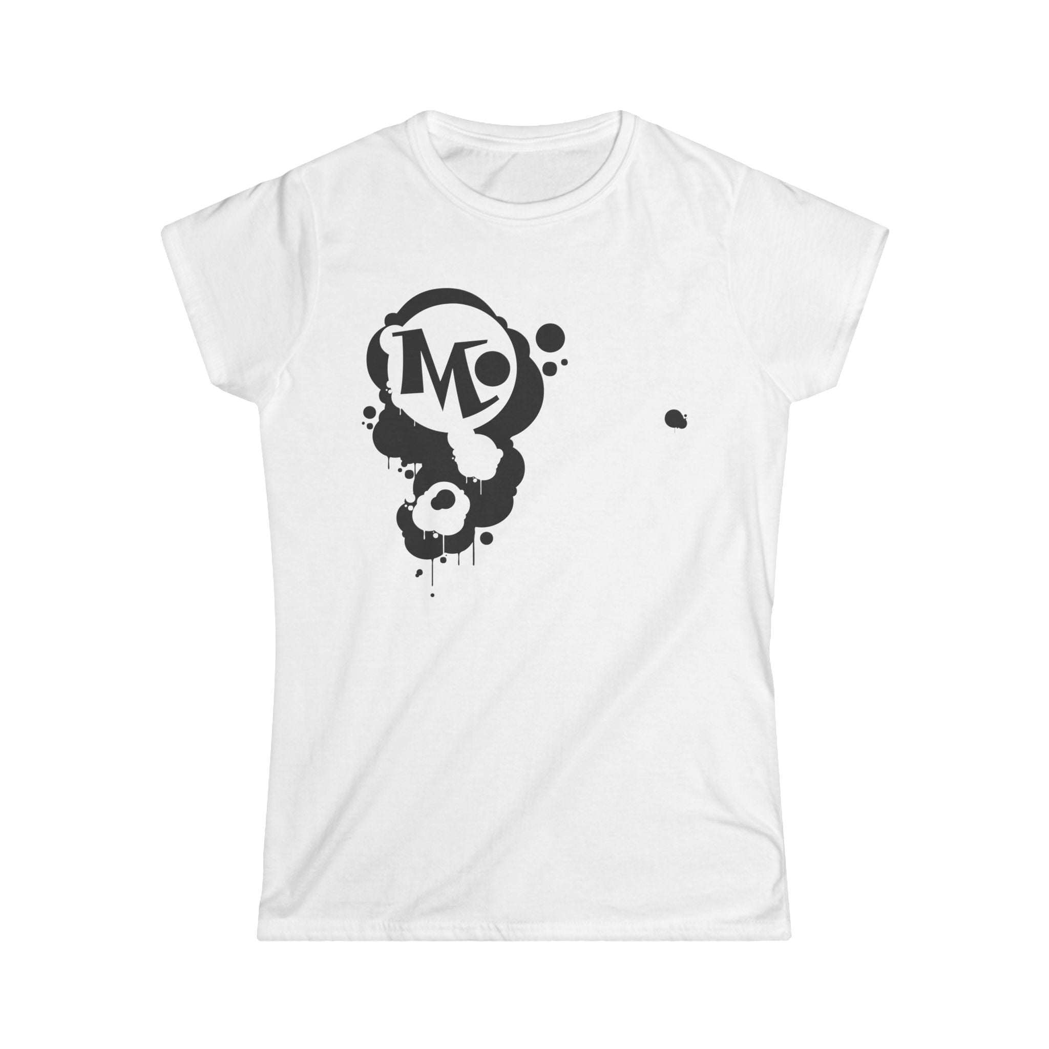 Microdahts Paint Black Logo Women's Graphic Tee, Casual Wear, Street Style, Gift for Her, Art Lovers, Summer Fashion