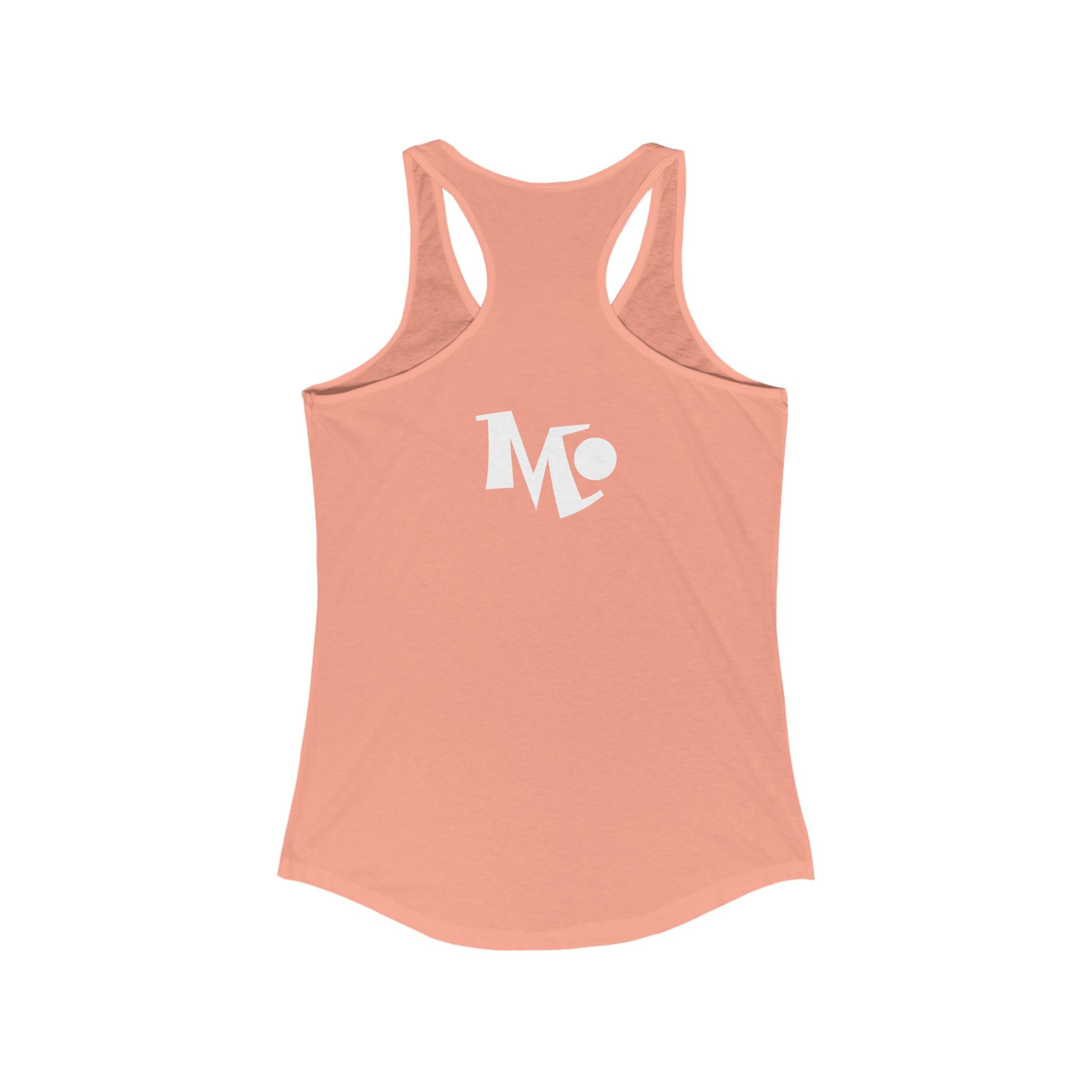 Microdahts Paint Logo Throw Back Ideal Women's Racerback Tank, Summer Fitness Shirt, Casual Athleisure Top, Gift for Active Women, Workout Wear, Vacation Apparel