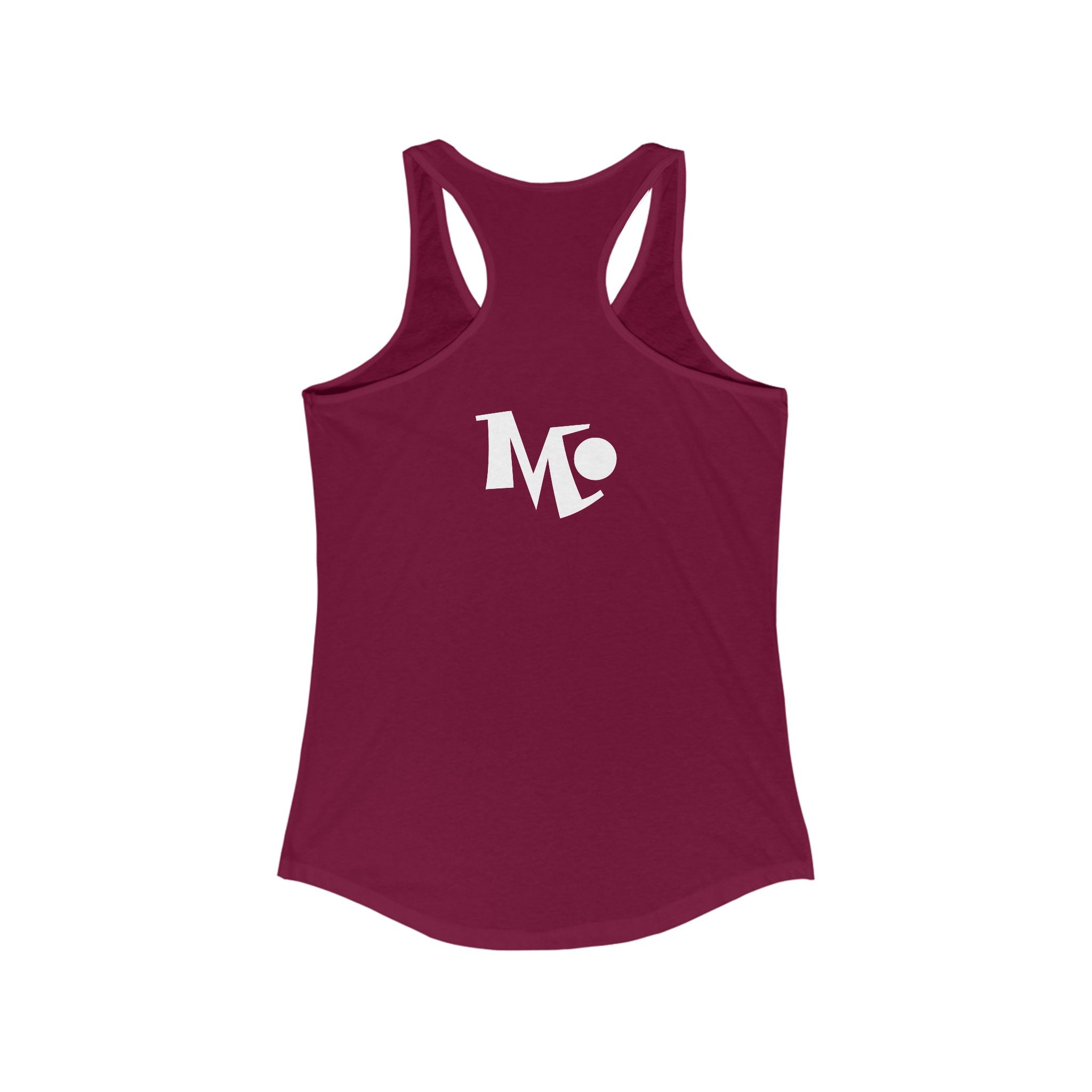 Microdahts Paint Logo Throw Back Ideal Women's Racerback Tank, Summer Fitness Shirt, Casual Athleisure Top, Gift for Active Women, Workout Wear, Vacation Apparel
