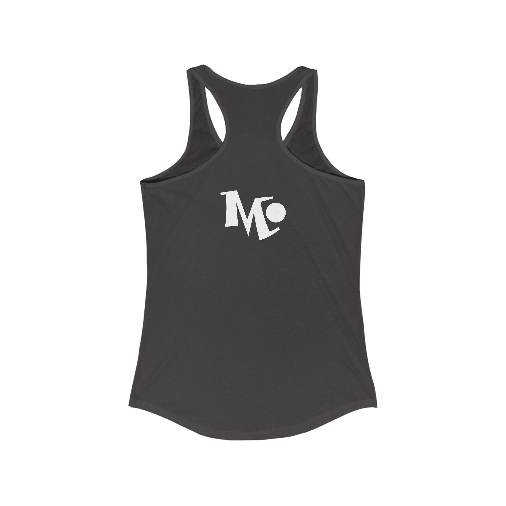Microdahts Paint Logo Throw Back Ideal Women's Racerback Tank, Summer Fitness Shirt, Casual Athleisure Top, Gift for Active Women, Workout Wear, Vacation Apparel