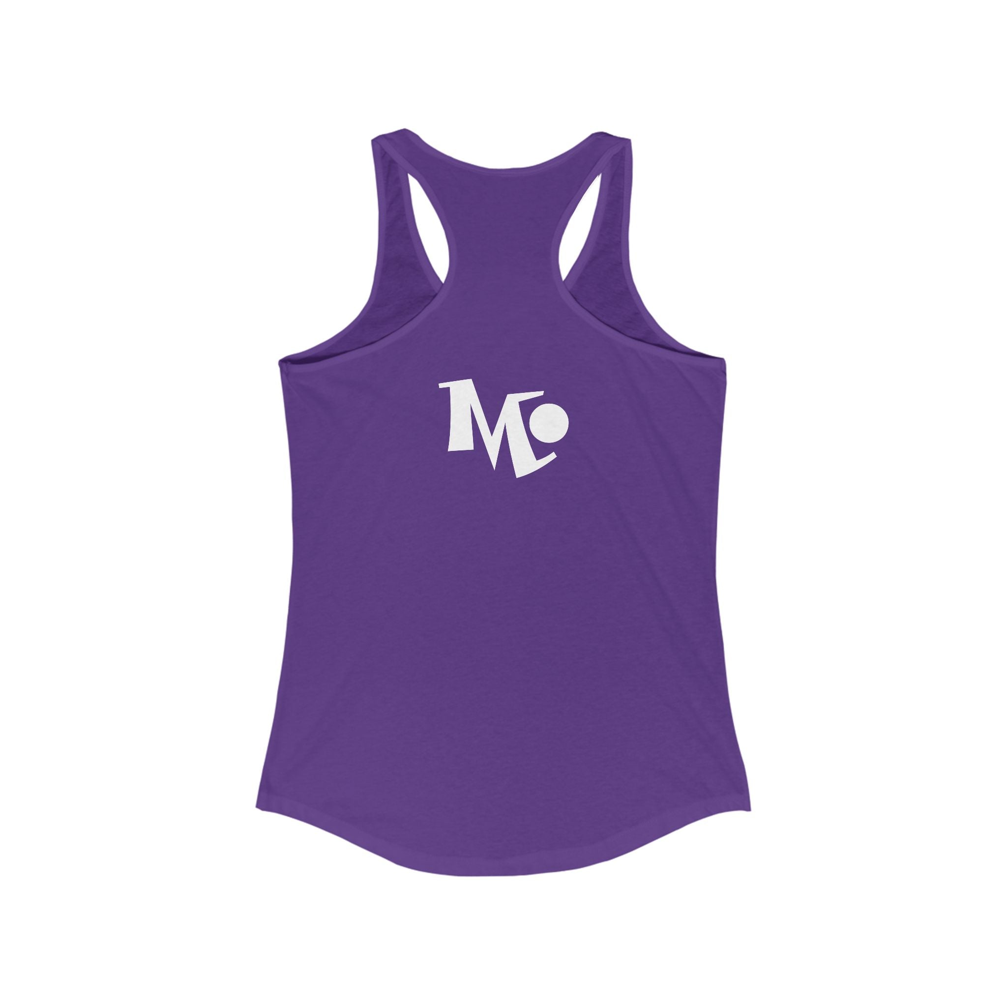 Microdahts Paint Logo Throw Back Ideal Women's Racerback Tank, Summer Fitness Shirt, Casual Athleisure Top, Gift for Active Women, Workout Wear, Vacation Apparel