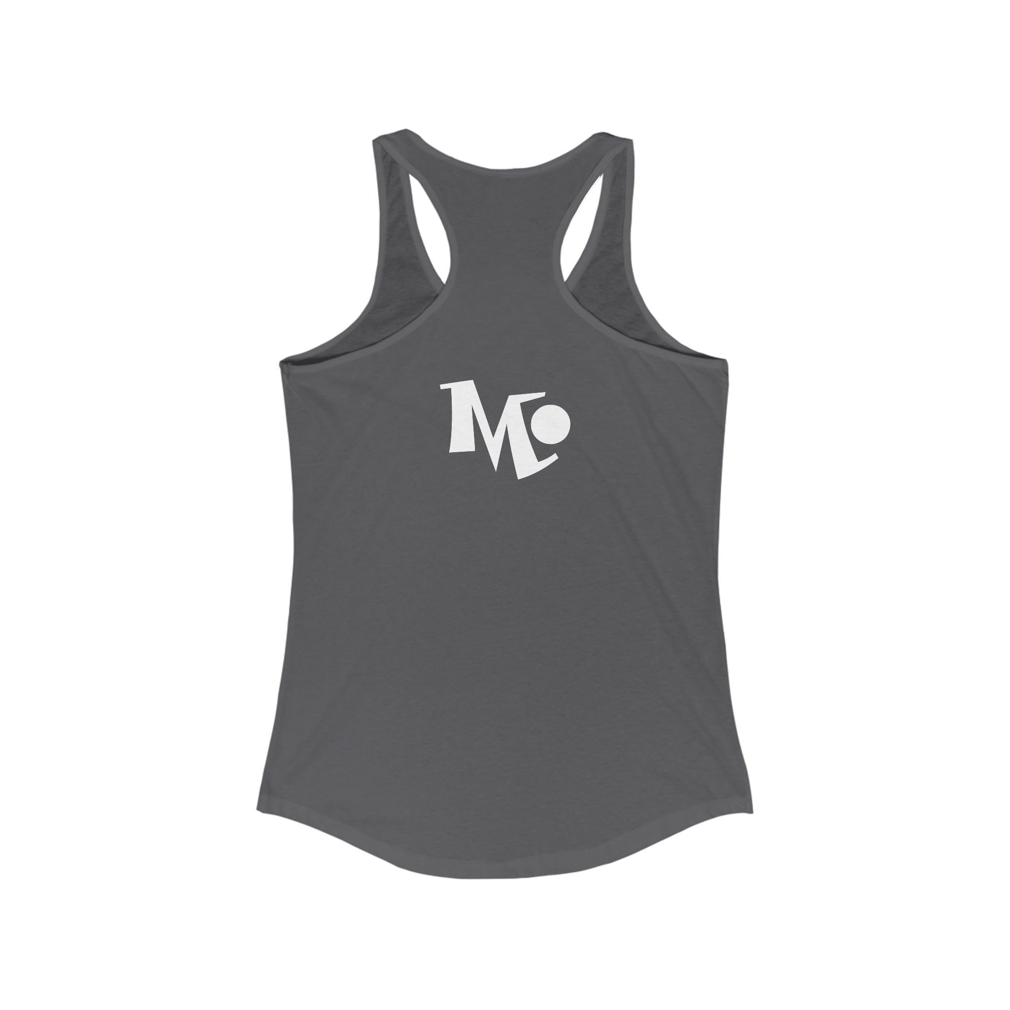 Microdahts Paint Logo Throw Back Ideal Women's Racerback Tank, Summer Fitness Shirt, Casual Athleisure Top, Gift for Active Women, Workout Wear, Vacation Apparel