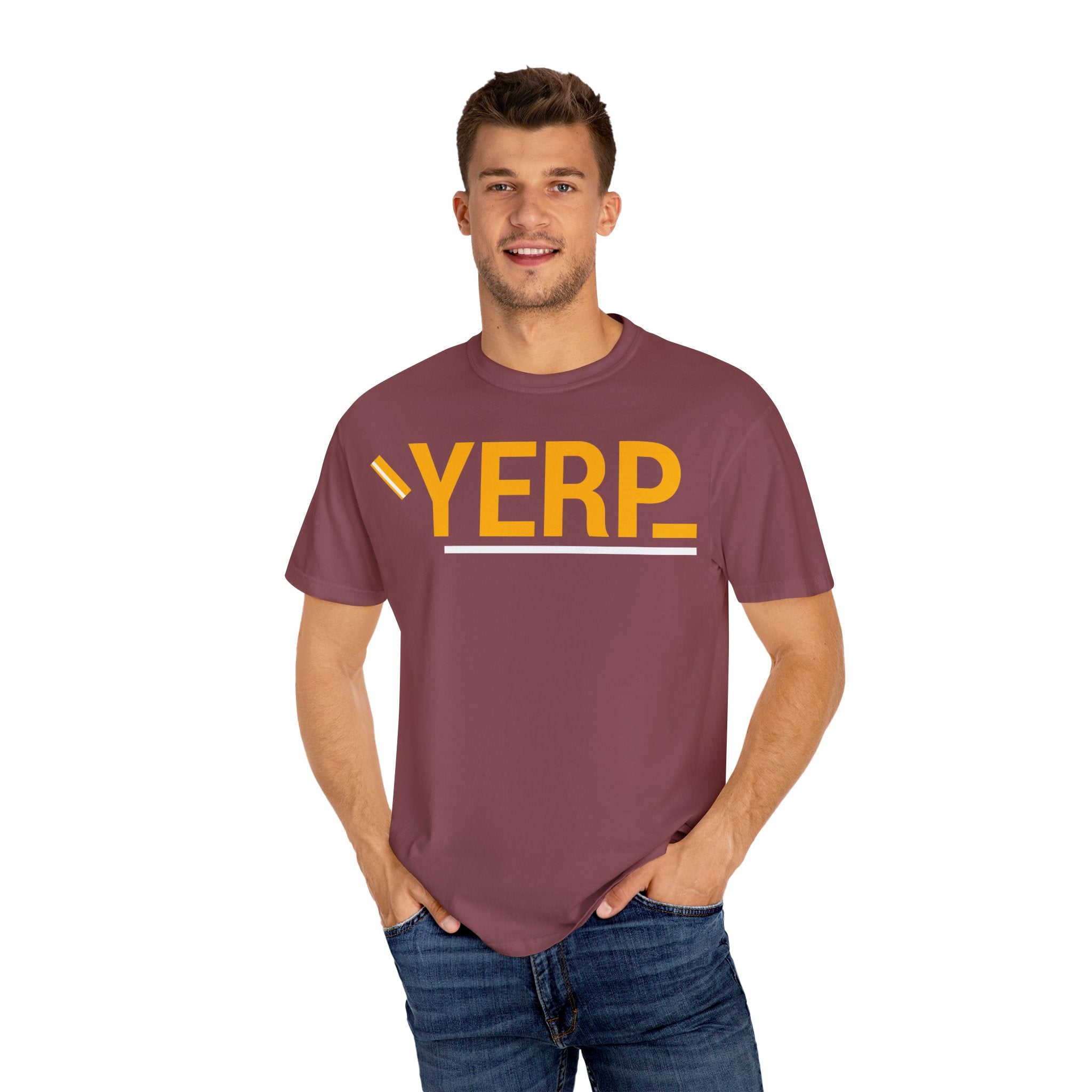 SHFT Designs Graphic T-shirt with 'YERP' and 'SHFT' Designs, Trendy Unisex Tee, Streetwear Style Shirt, Gift for Friends