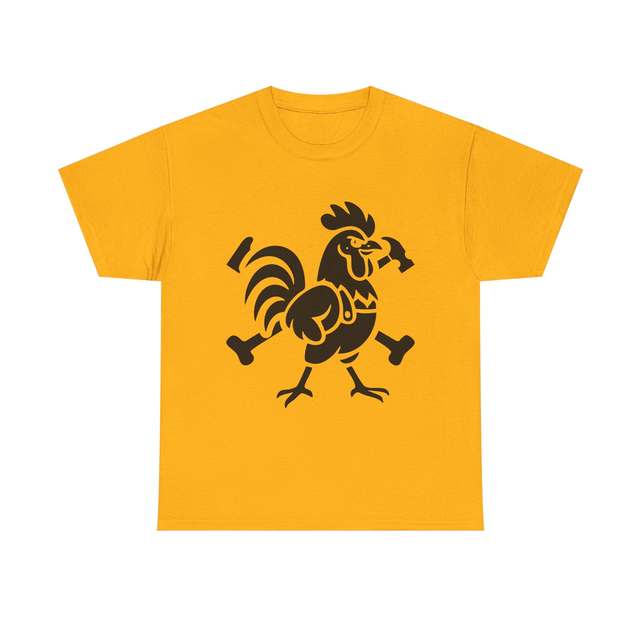 Hammered Rooster Graphic Tee, Unisex Heavy Cotton T-Shirt, Vintage Animal Print Shirt, Farmhouse Style Apparel, Casual Gift for Men and Women