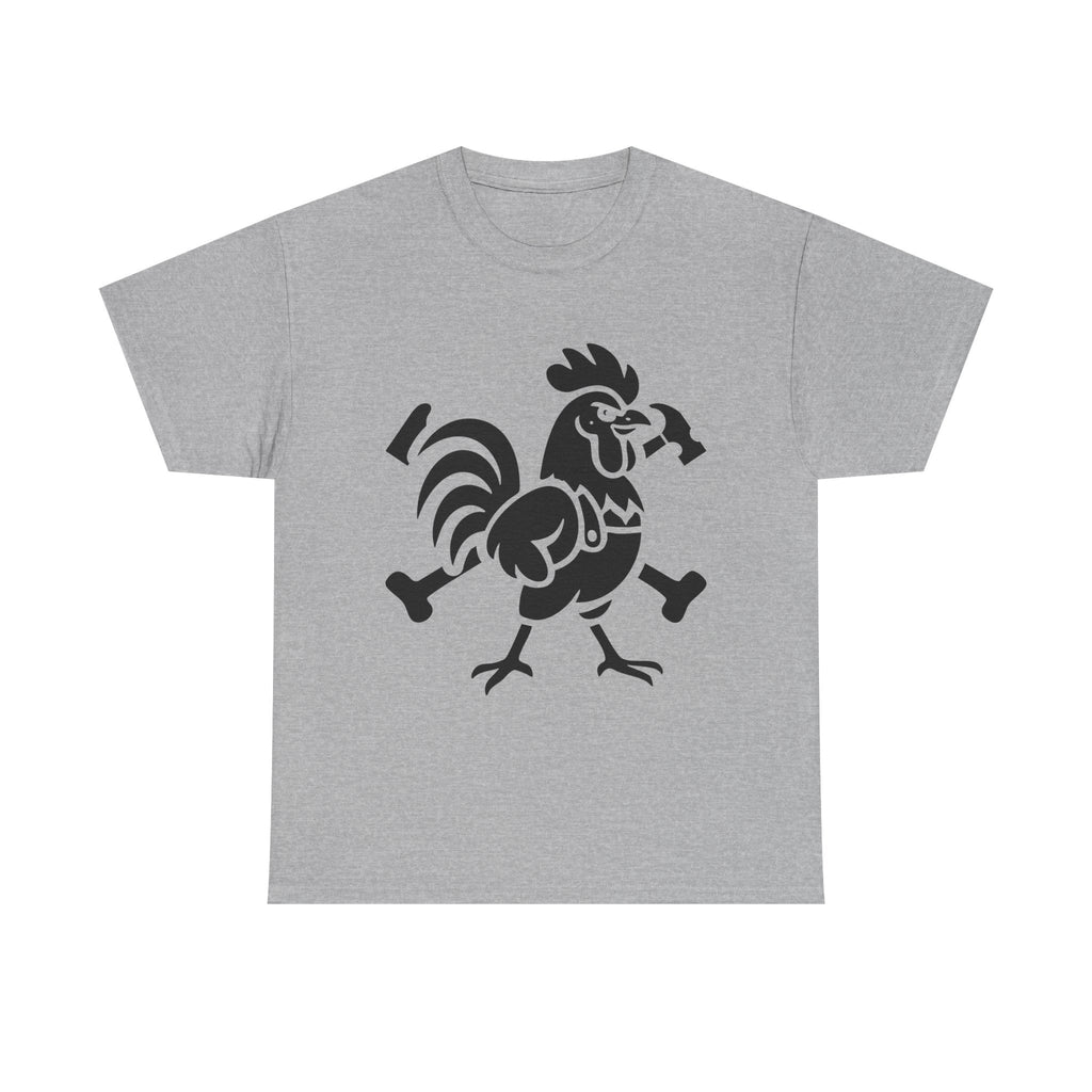 Hammered Rooster Graphic Tee, Unisex Heavy Cotton T-Shirt, Vintage Animal Print Shirt, Farmhouse Style Apparel, Casual Gift for Men and Women