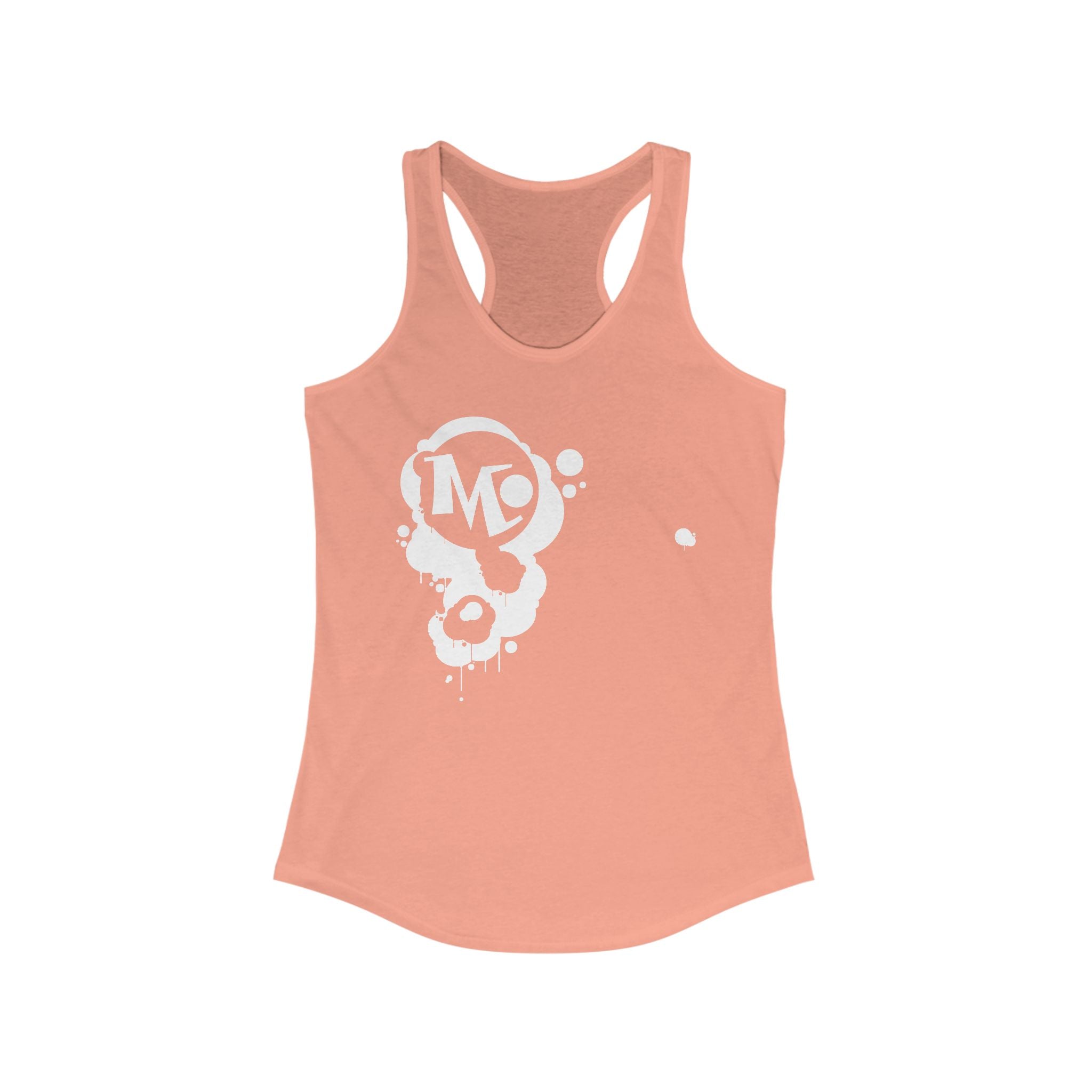 Microdahts Paint Logo Throw Back Ideal Women's Racerback Tank, Summer Fitness Shirt, Casual Athleisure Top, Gift for Active Women, Workout Wear, Vacation Apparel