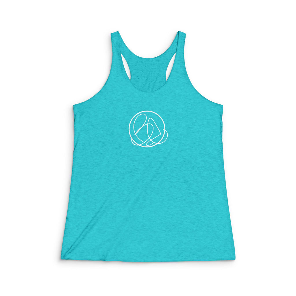 Brother Eroc White Logo Women's Racerback Tank - Relaxed Vibe, Perfect for Workouts, Yoga, Casual Outings, Gift for Fitness Enthusiasts, Summer Wear