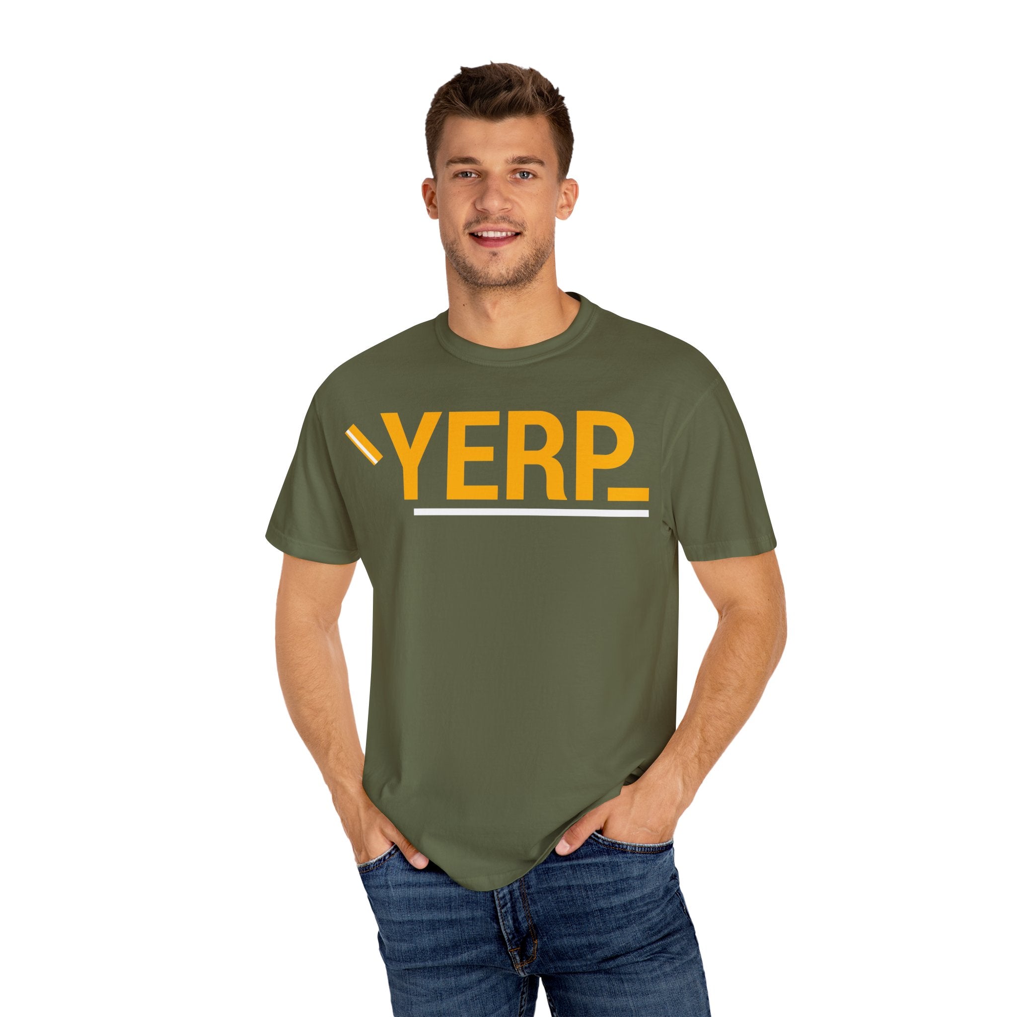 SHFT Designs Graphic T-shirt with 'YERP' and 'SHFT' Designs, Trendy Unisex Tee, Streetwear Style Shirt, Gift for Friends