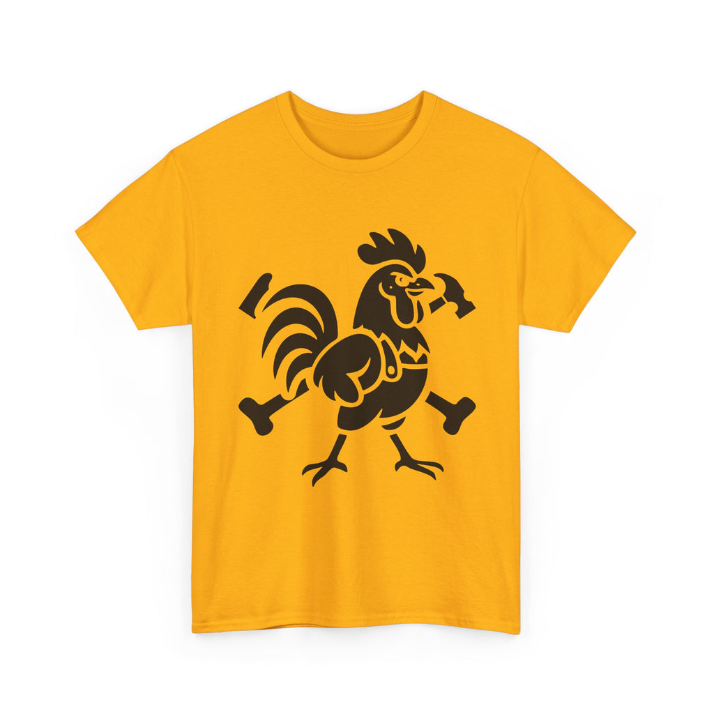 Hammered Rooster Graphic Tee, Unisex Heavy Cotton T-Shirt, Vintage Animal Print Shirt, Farmhouse Style Apparel, Casual Gift for Men and Women