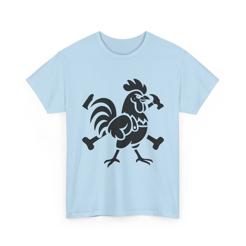 Hammered Rooster Graphic Tee, Unisex Heavy Cotton T-Shirt, Vintage Animal Print Shirt, Farmhouse Style Apparel, Casual Gift for Men and Women