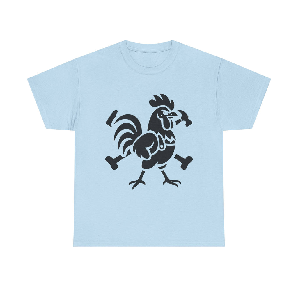 Hammered Rooster Graphic Tee, Unisex Heavy Cotton T-Shirt, Vintage Animal Print Shirt, Farmhouse Style Apparel, Casual Gift for Men and Women