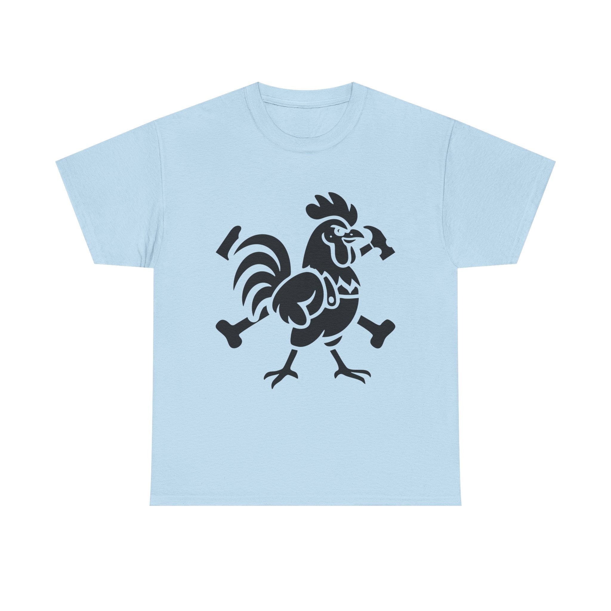 Hammered Rooster Graphic Tee, Unisex Heavy Cotton T-Shirt, Vintage Animal Print Shirt, Farmhouse Style Apparel, Casual Gift for Men and Women