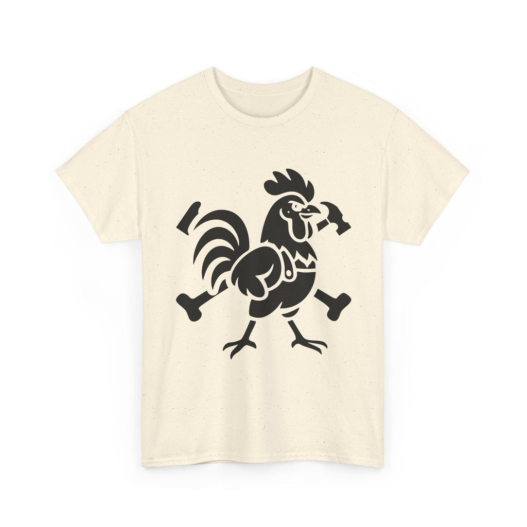 Hammered Rooster Graphic Tee, Unisex Heavy Cotton T-Shirt, Vintage Animal Print Shirt, Farmhouse Style Apparel, Casual Gift for Men and Women