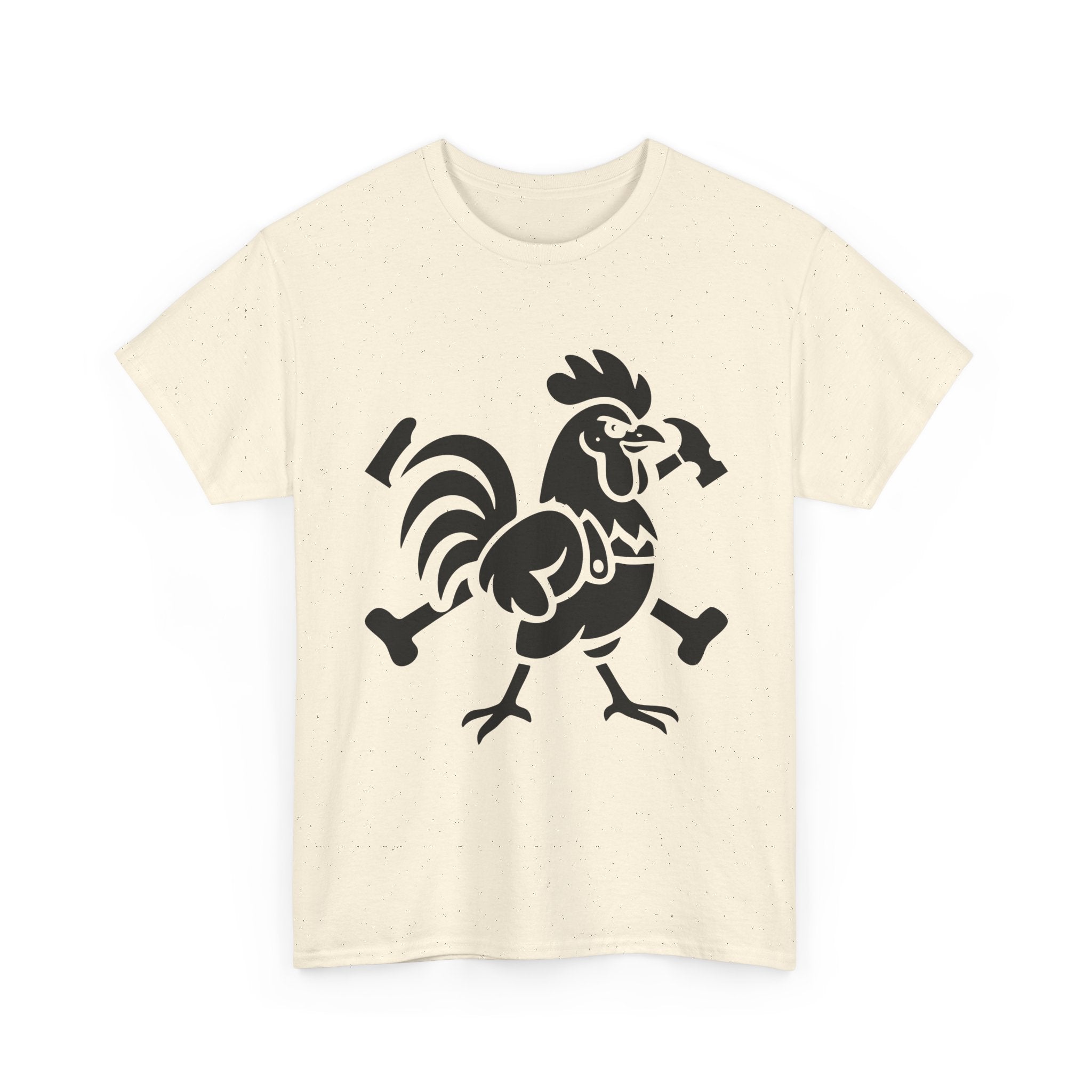 Hammered Rooster Graphic Tee, Unisex Heavy Cotton T-Shirt, Vintage Animal Print Shirt, Farmhouse Style Apparel, Casual Gift for Men and Women